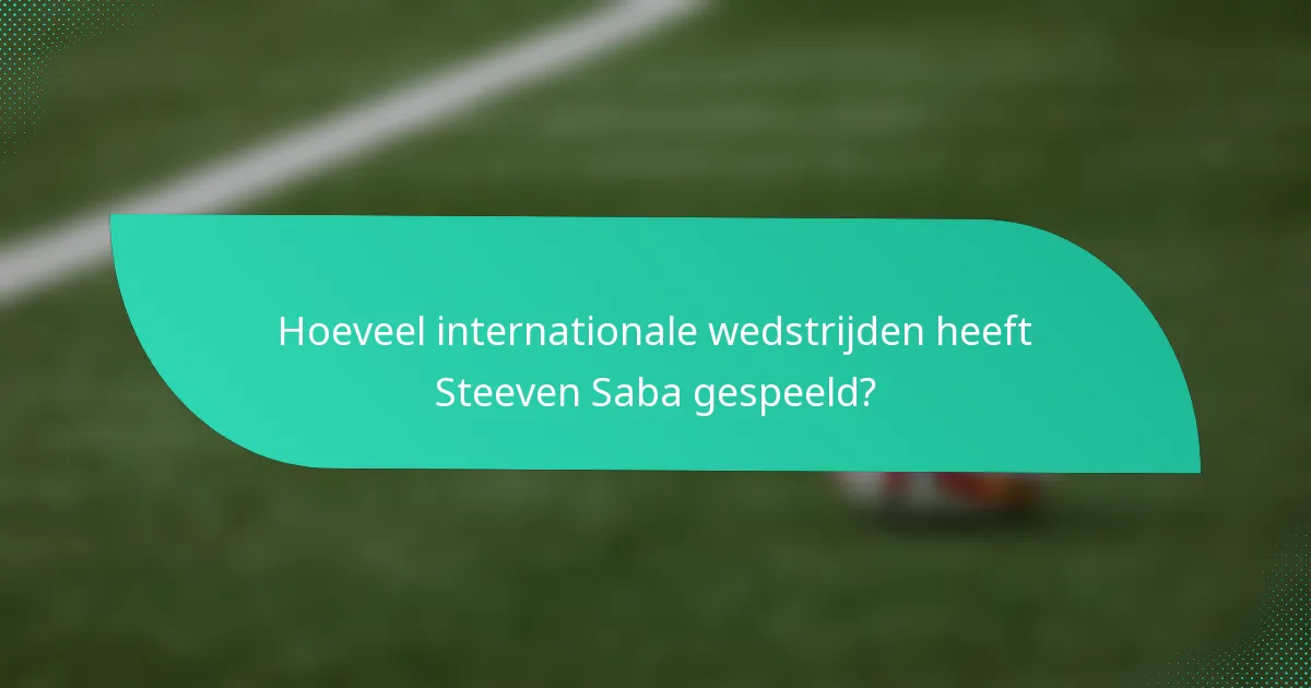 Hoeveel internationale wedstrijden heeft Steeven Saba gespeeld?